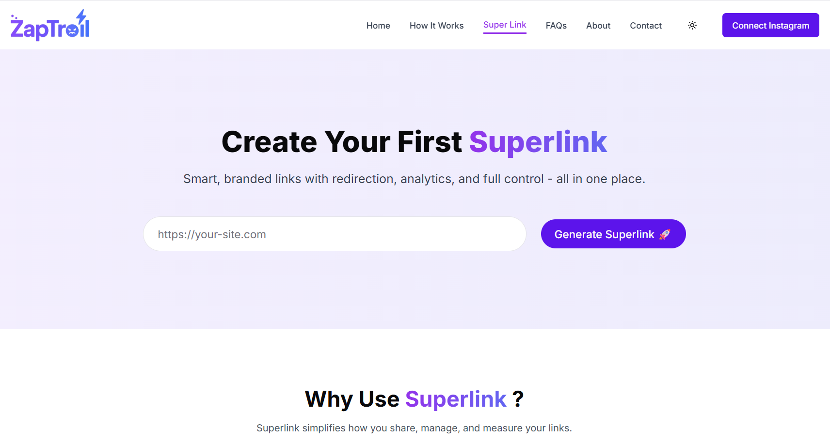 zaptroll Superlink Feature